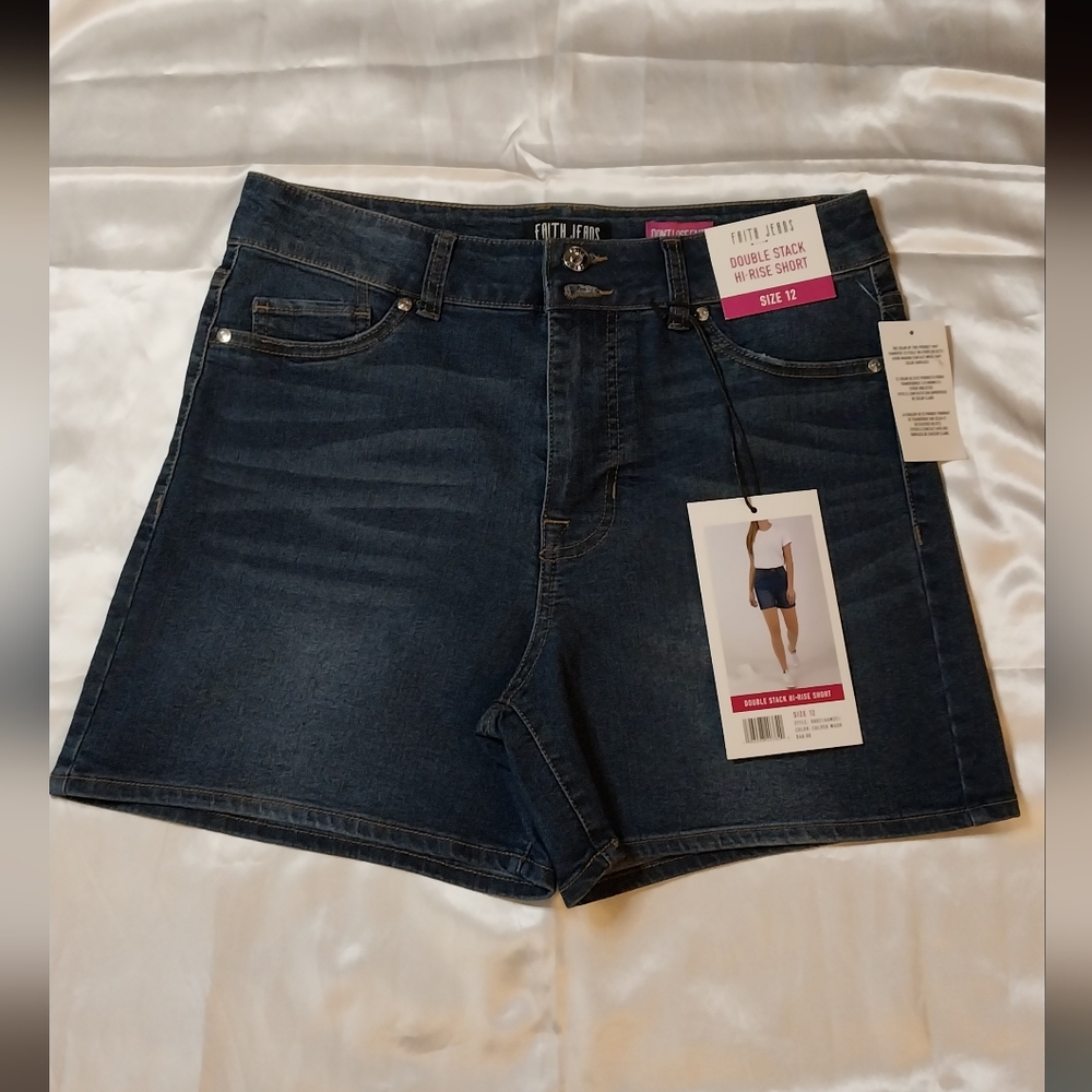 Double Stack Hi-rise Jean Shorts